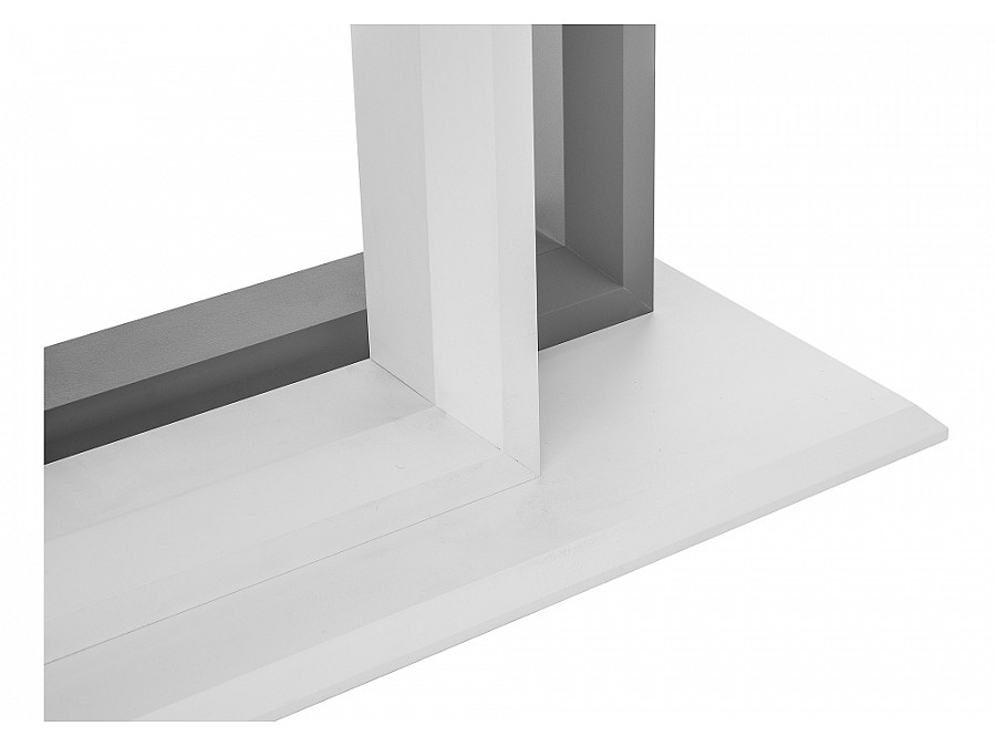 Стол стеклянный Санса 120(160)х80х76 белая шагрень / белый