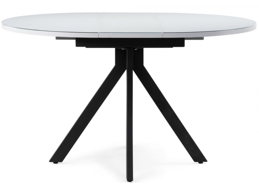 Стол стеклянный Бетина 100(130)х100х75 черный / белый