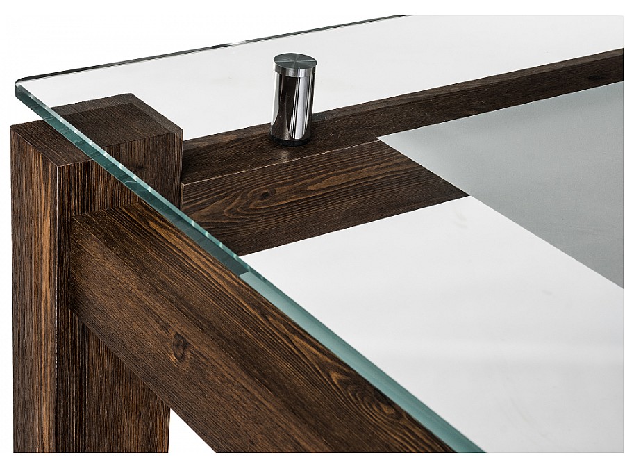 Стол стеклянный Бран 104х74х76 кантри орех