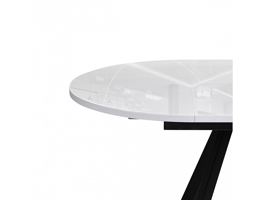 Стол стеклянный Трейси 110(150)х100х75 белый / черный