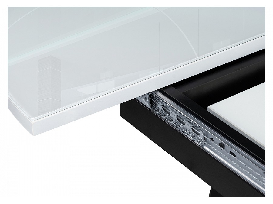 Стол стеклянный Регна 100(130)х100х75 черный / белый