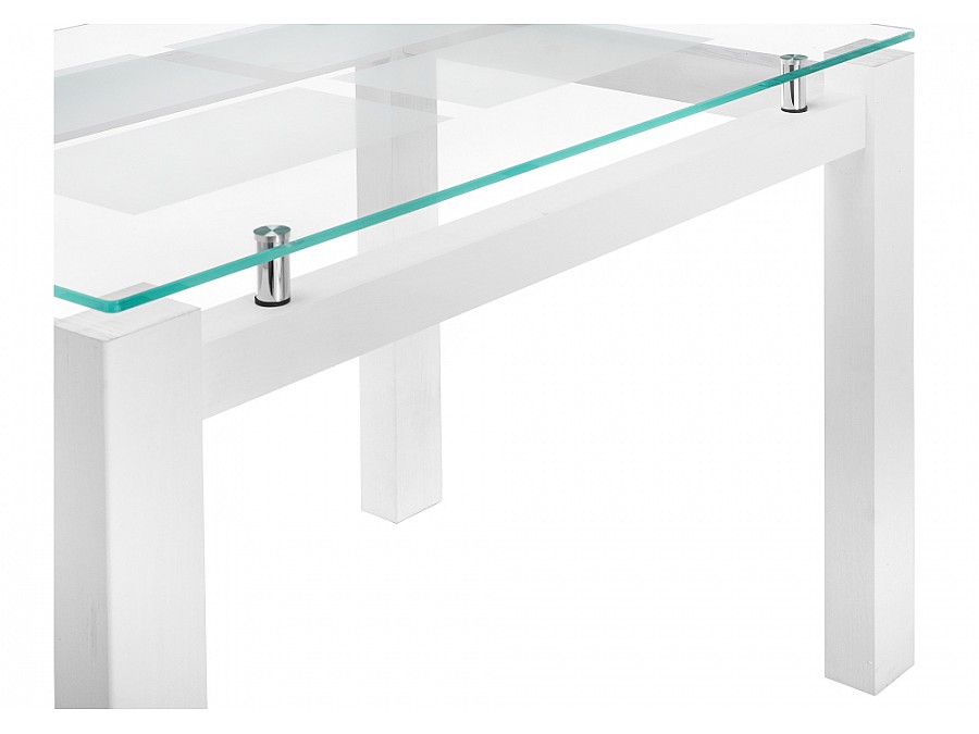 Стол стеклянный Бран 104х74х76 дерево белое