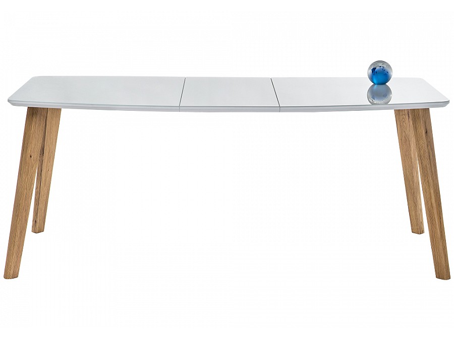 Стол стеклянный Серсея 140(180)х80х75 дуб монтана / белый