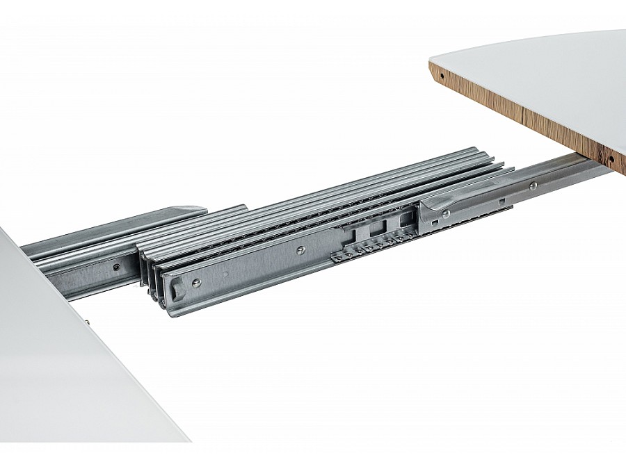 Стол стеклянный Семвэлл 100(140)х100х75 дуб монтана / белый
