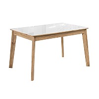 Стол стеклянный Арья 120х80х74 дуб монтана / белый