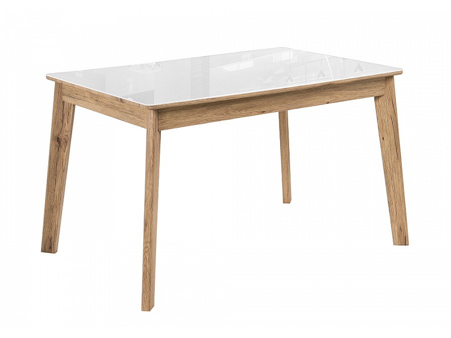 Стол стеклянный Арья 120х80х74 дуб монтана / белый