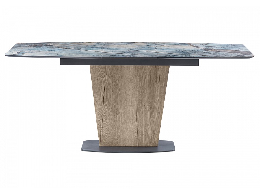 Стол стеклянный Теон 140(180)х80х75 магеллан / галифакс натуральный / графит