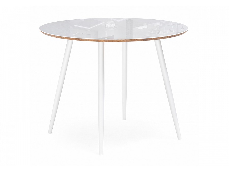 Абилин 90 ультра белое стекло / дуб вотан / белый матовый