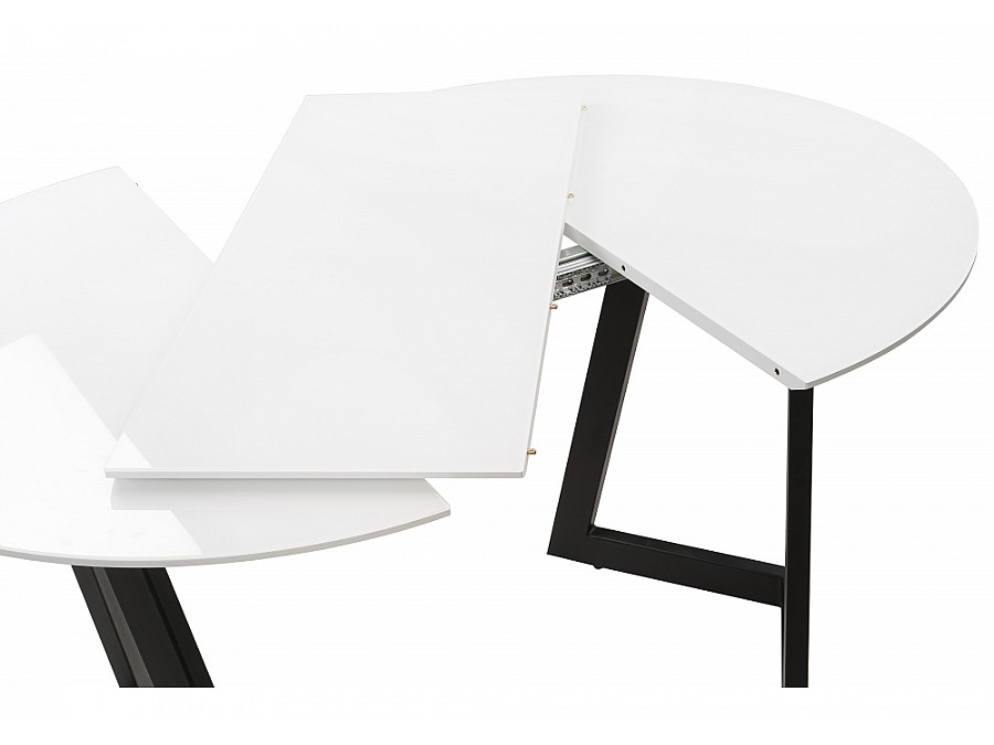 Стол стеклянный Алингсос белая шагрень / белый