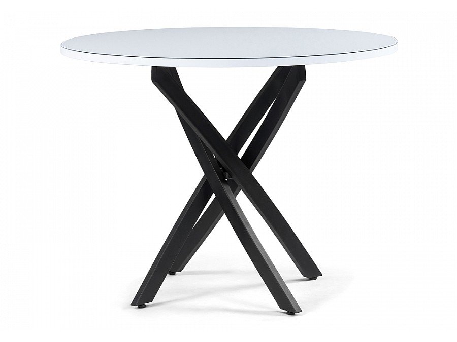 Стол стеклянный Лауриц 100х77 черный / белый