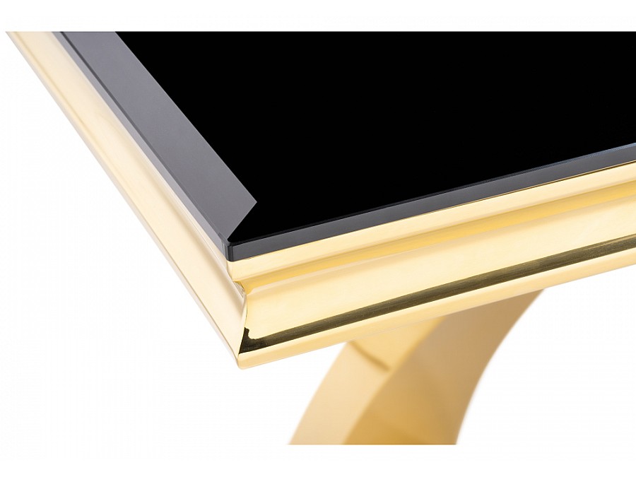 Стол стеклянный Komin 2 200х100х76 черный / золото