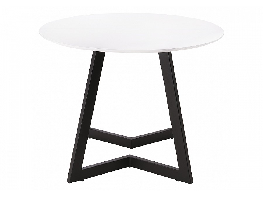 Стол стеклянный Алингсос белая шагрень / белый