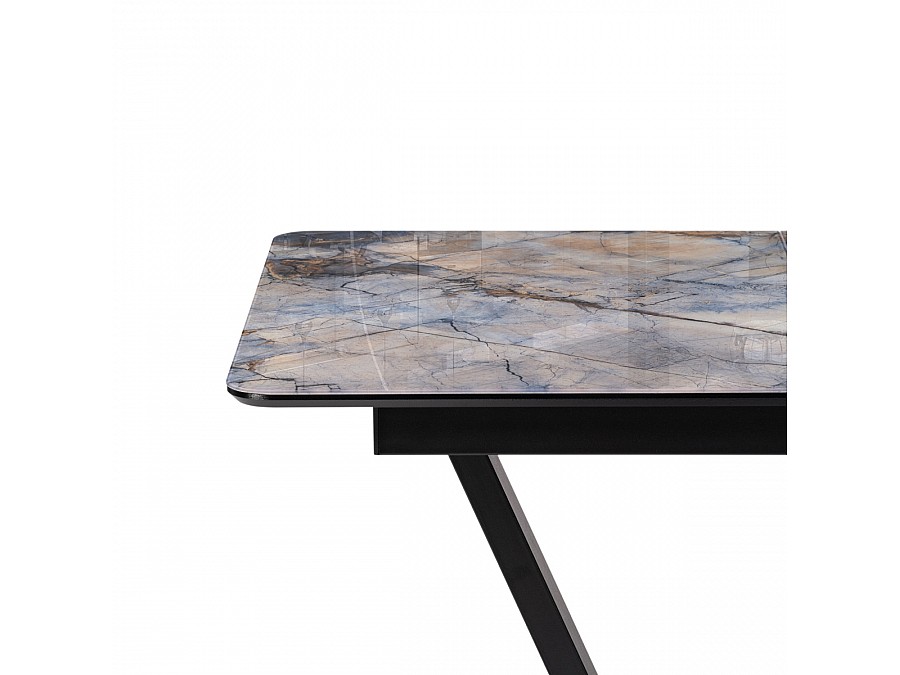 Стол стеклянный Стол на тумбе Бугун 120(160)х80х77 магеллан / черный