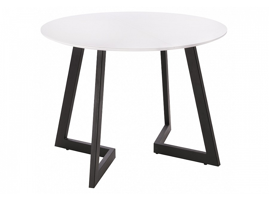 Стол стеклянный Алингсос белая шагрень / белый