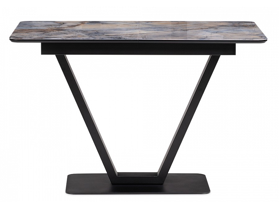 Стол стеклянный Стол на тумбе Бугун 120(160)х80х77 магеллан / черный