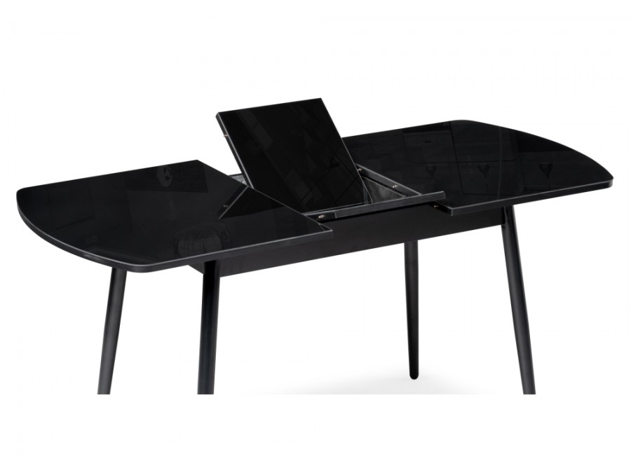Стол стеклянный Бейкер 120(152)х70х75,5 черный