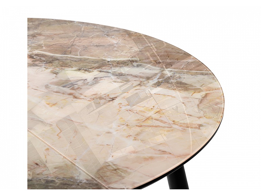 Стол стеклянный Кловис 100(140)х100х76 каталония / черный