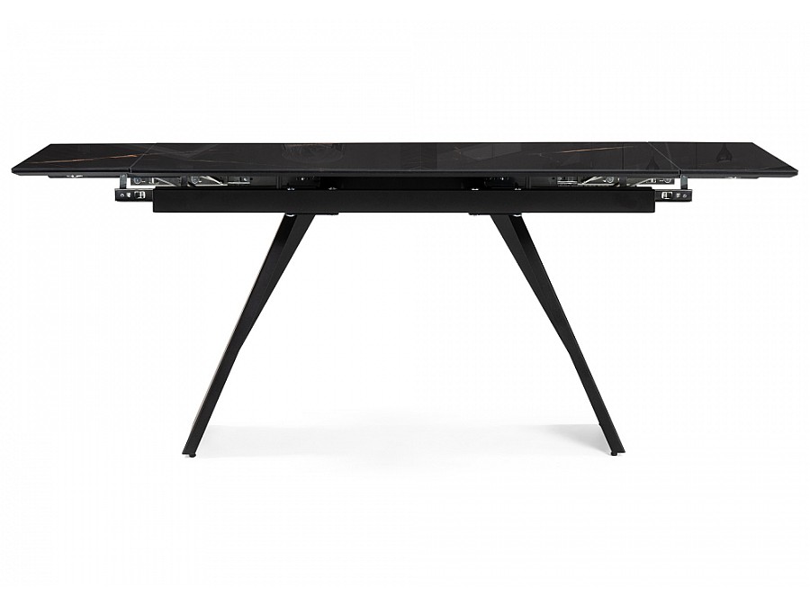 Стол стеклянный Хорсборо 140(200)х80х79 обсидиан / черный