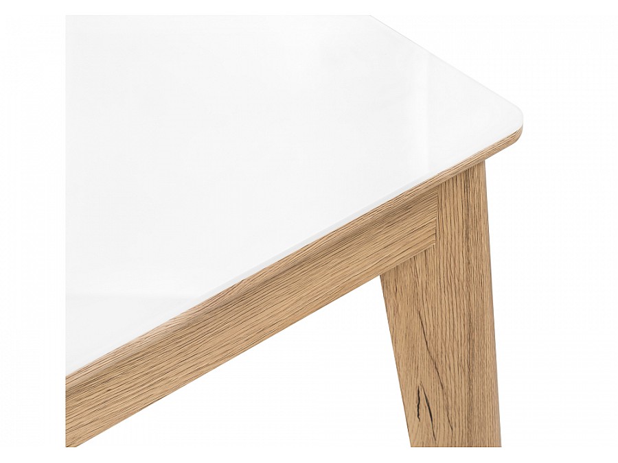 Стол стеклянный Арья 120х80х74 дуб монтана / белый