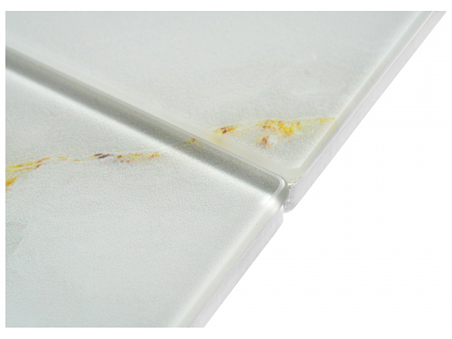 Стол стеклянный Бугун 120(160)х80х77 белый / золото