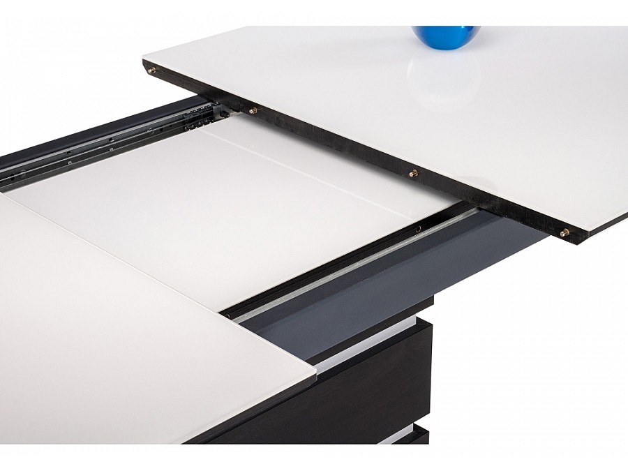 Стол стеклянный Фернан 140(180)х80х76 венге / белый