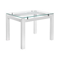 Стол стеклянный Бран 104х74х76 дерево белое