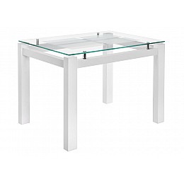 Стол стеклянный Бран 104х74х76 дерево белое