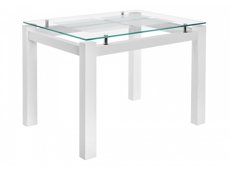 Стол стеклянный Бран 104х74х76 дерево белое