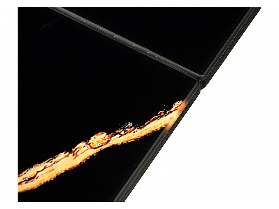 Стол стеклянный Бугун 120(160)х80х77 обсидиан / черный