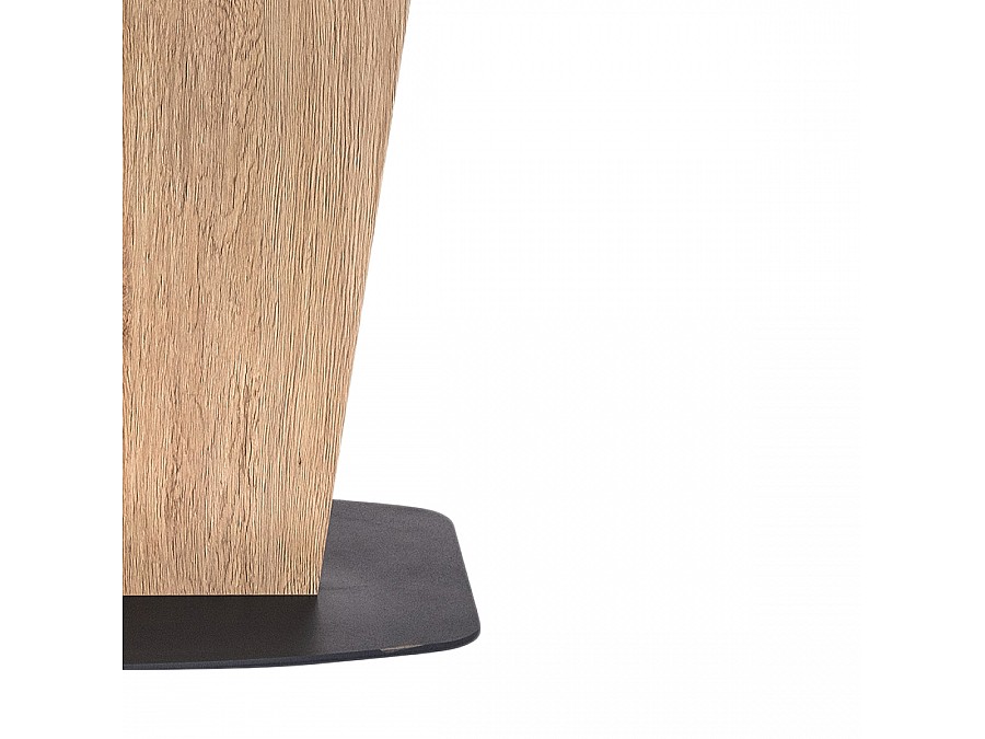 Стол стеклянный Теон 140(180)х80х76 графит / дуб антор натуральный