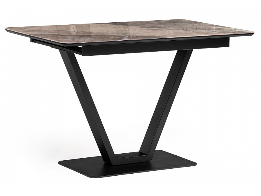 Стол стеклянный Бугун 120(160)х80х77 каталония / черный