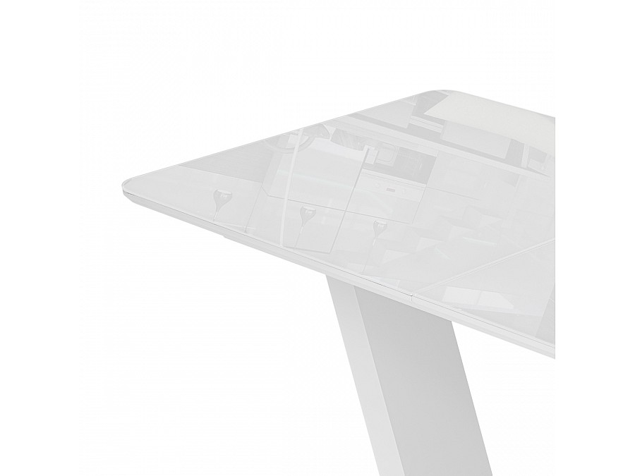 Стол стеклянный Иматра 140(180)х80х75 белый / белая шагрень