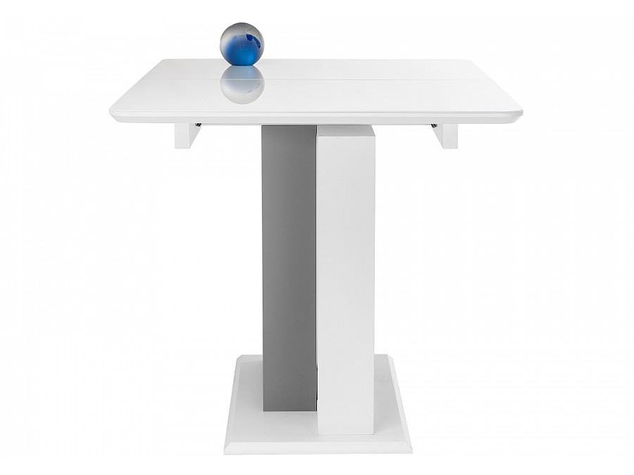 Стол стеклянный Санса 120(160)х80х76 белая шагрень / белый