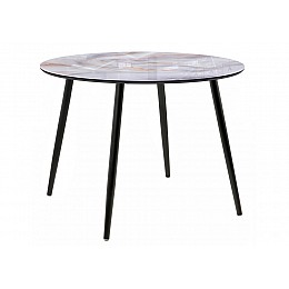 Стол стеклянный Анселм 100х76 кианит / черный