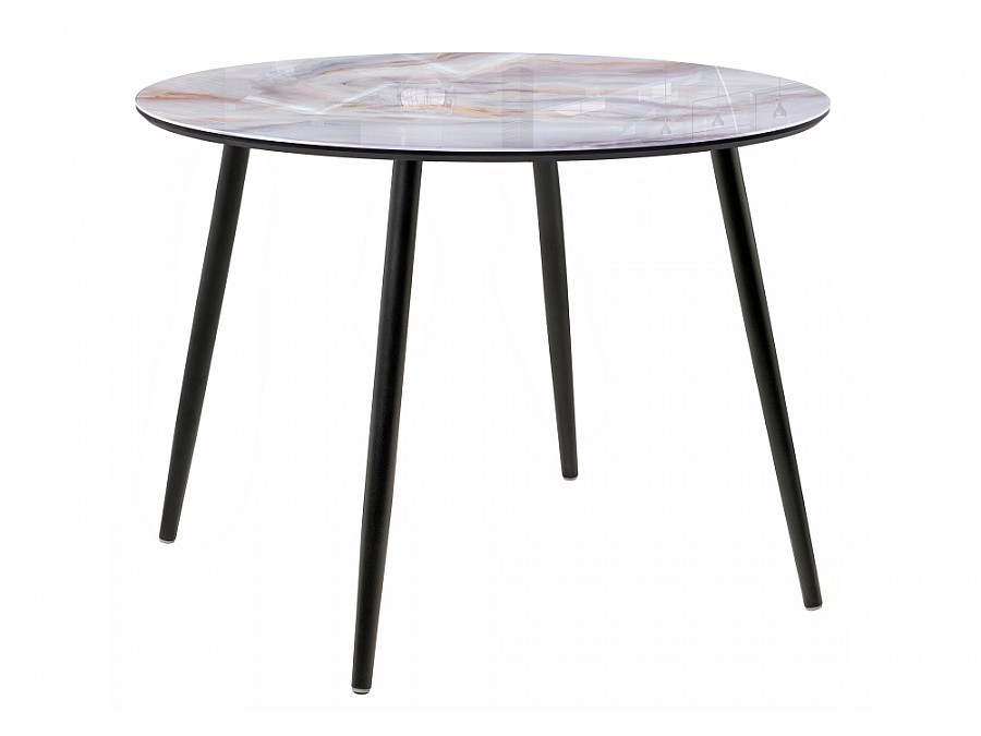 Стол стеклянный Анселм 100х76 кианит / черный