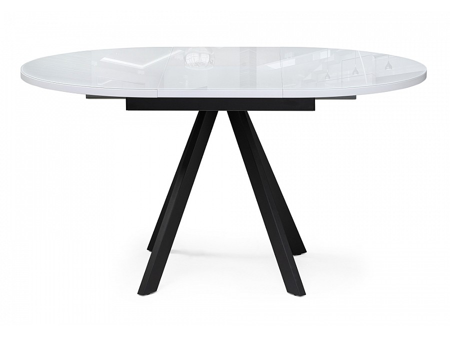 Стол стеклянный Трейси 110(150)х100х75 белый / черный