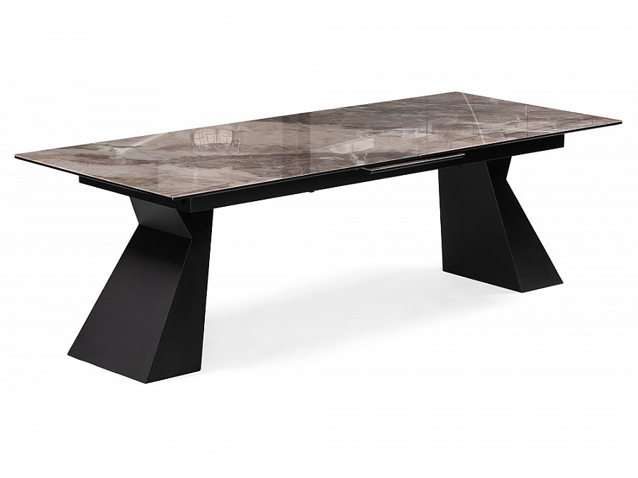 Стол стеклянный Денхольм 240(290)х100х75 каталония / черный