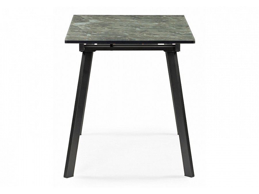 Стол стеклянный Агни 110 королевский мрамор / черный матовый