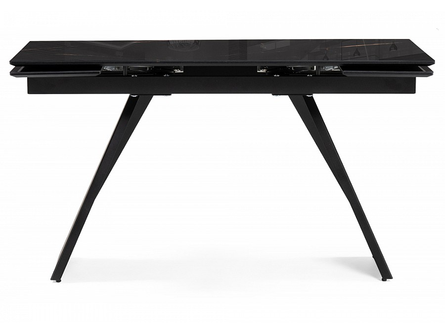 Стол стеклянный Хорсборо 140(200)х80х79 обсидиан / черный