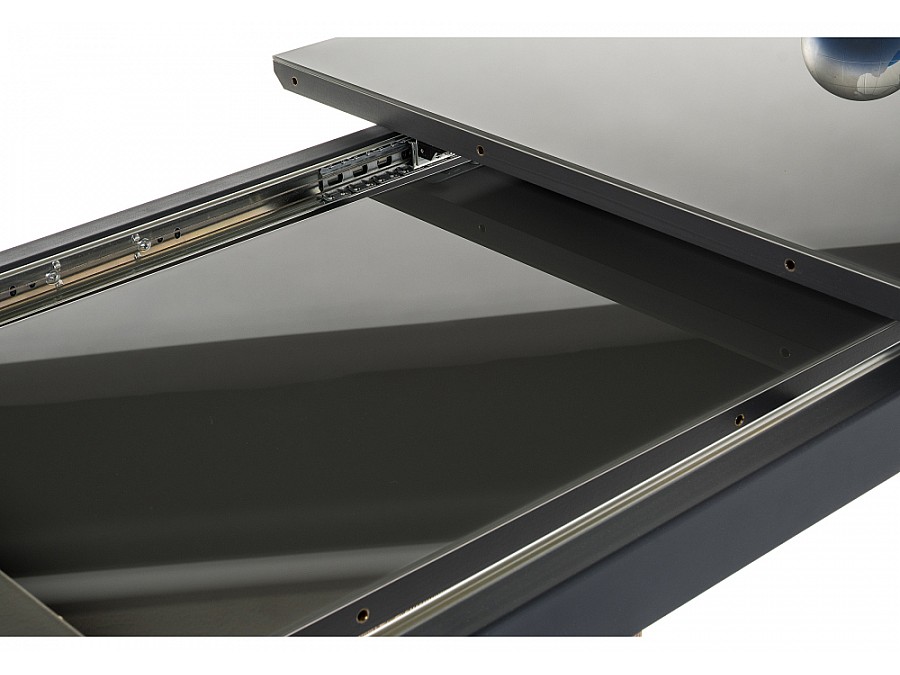 Стол стеклянный Теон 140(180)х80х76 лиственница / графит