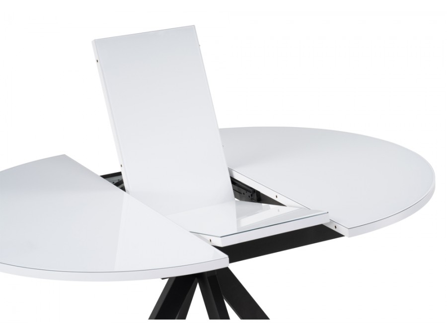 Стол стеклянный Бетина 100(130)х100х75 черный / белый