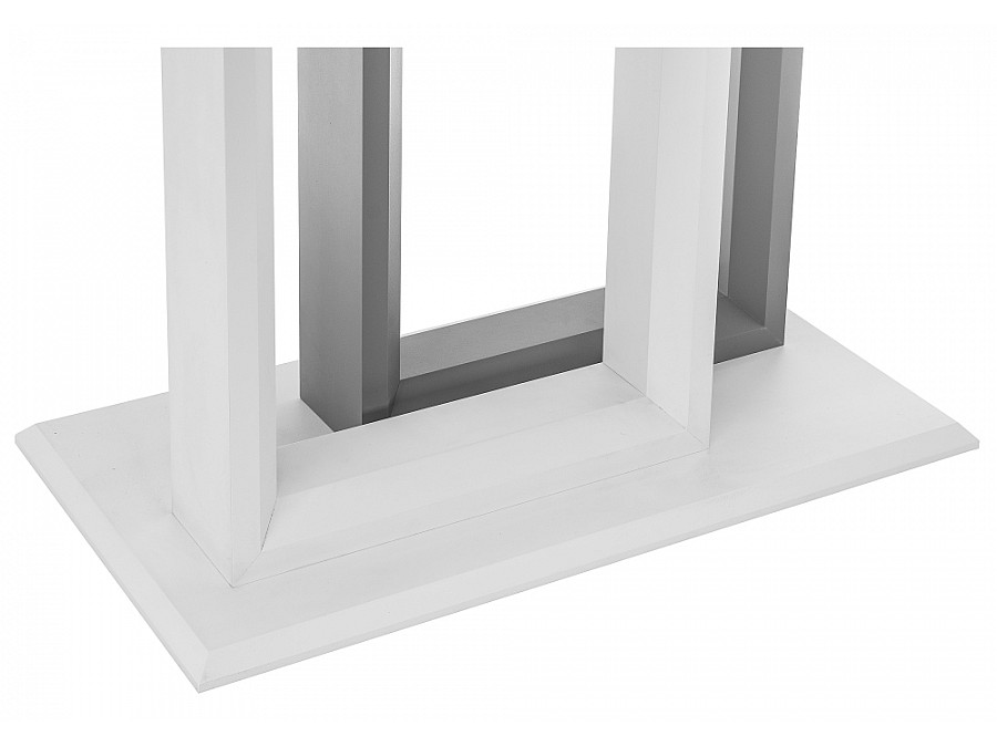 Стол стеклянный Санса 120(160)х80х76 белая шагрень / белый