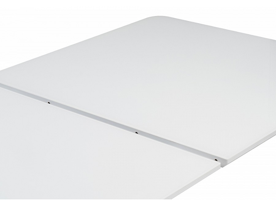 Стол стеклянный Санса 140(180)х80х76 грей / белая шагрень / грей