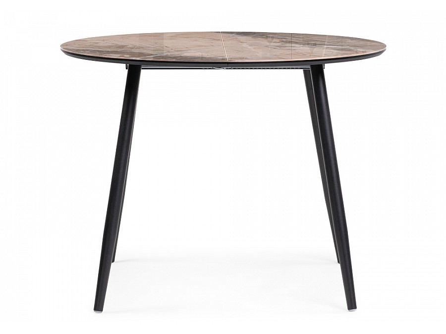 Стол стеклянный Кловис 100(140)х100х76 каталония / черный