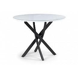Стол стеклянный Лауриц 100х77 черный / белый