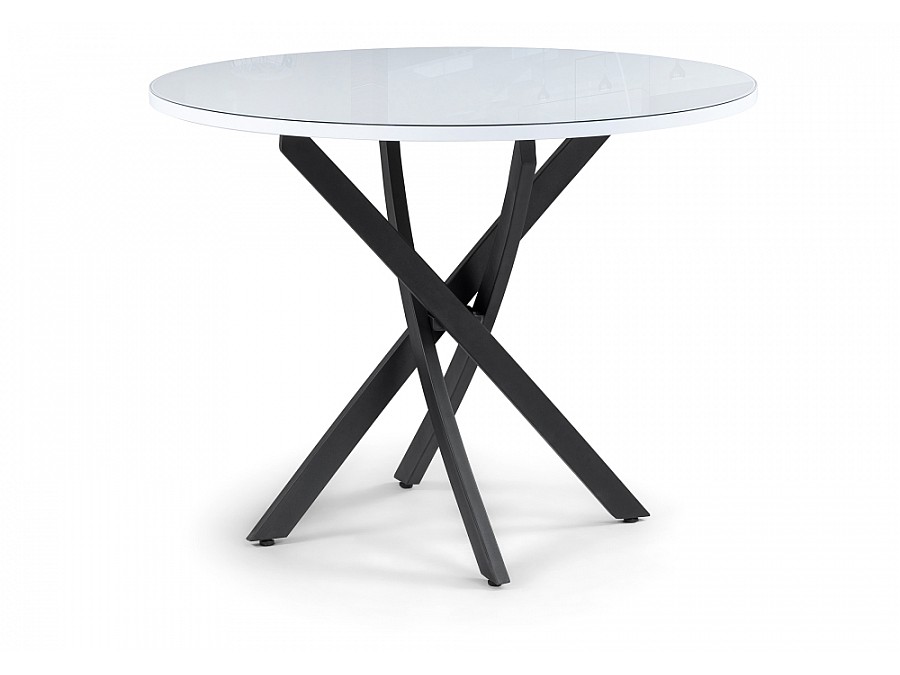 Стол стеклянный Лауриц 100х77 черный / белый