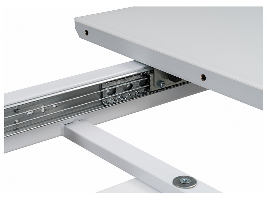 Стол стеклянный Санса 140(180)х80х76 грей / белая шагрень / грей