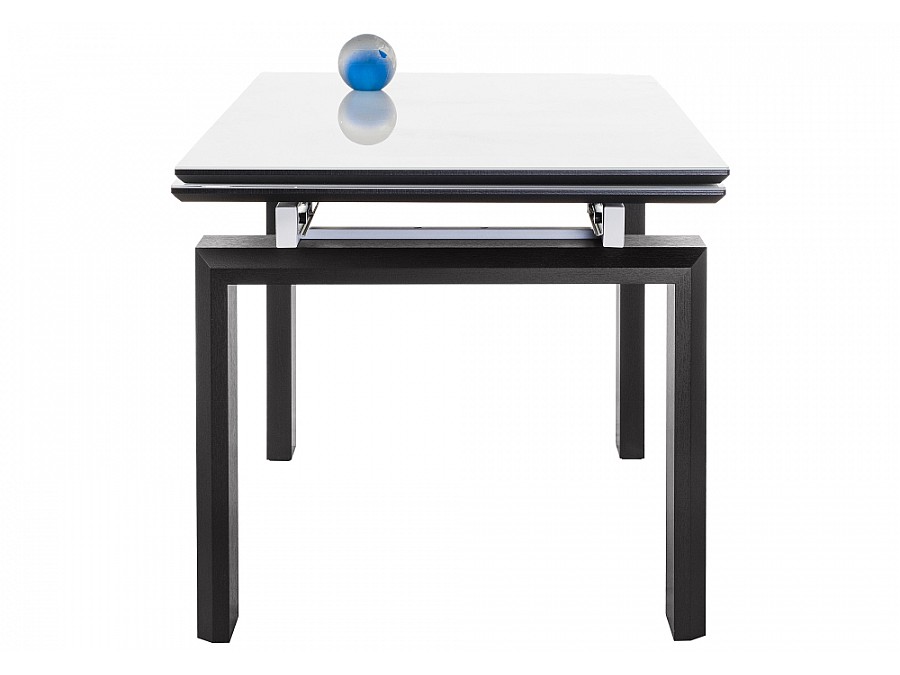 Стол стеклянный Давос 140(200)х80х78 белый / венге