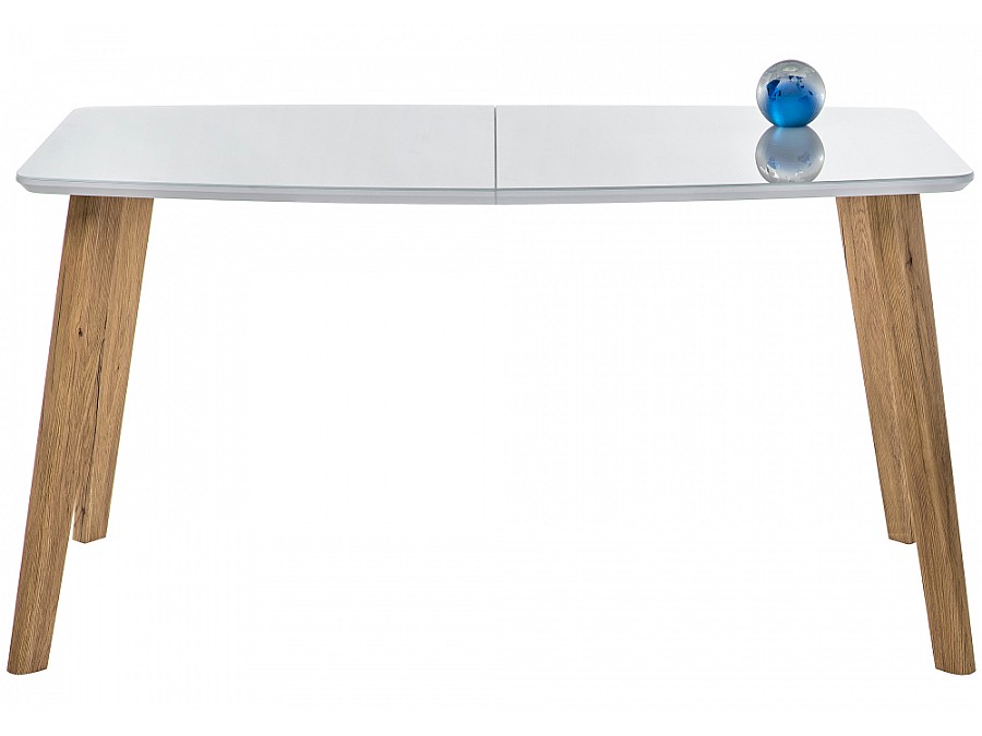 Стол стеклянный Серсея 140(180)х80х75 дуб монтана / белый