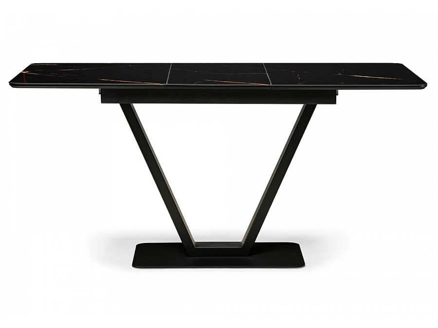 Стол стеклянный Бугун 120(160)х80х77 обсидиан / черный
